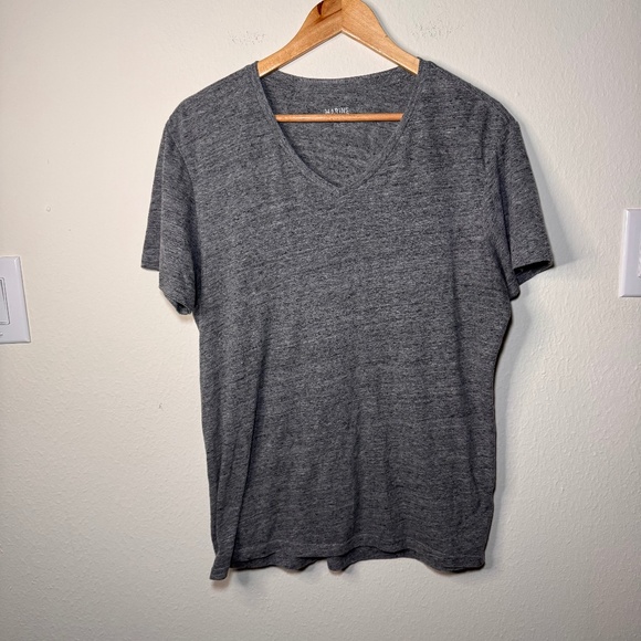 Marine Layer Men's V-Neck T-Shirt Size Small Gray Heathered Casual - Picture 1 of 4